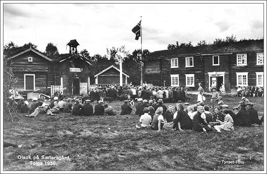 Postkort: Olsok på Sætersgård 1938. Tynset Foto.